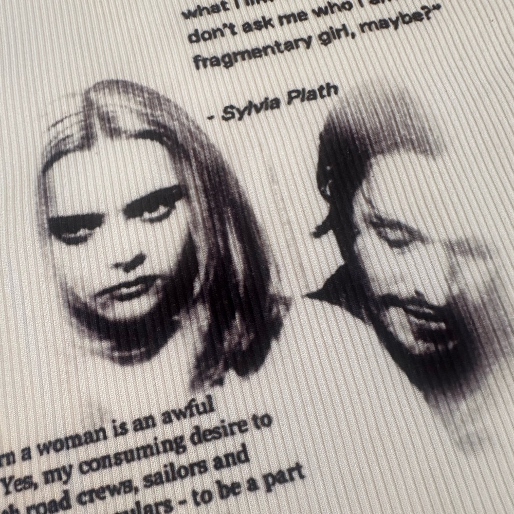 White Graphic buffalo 66 / Sylvia Plath quote Tank Top - Picture 11 of 11